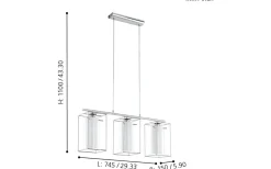 Avlånga Taklampor-Eglo Loncino 1 Taklampa 75cm Krom