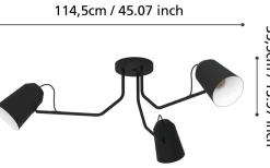 Plafonder-Eglo Loreto Plafond 114,5cm Svart