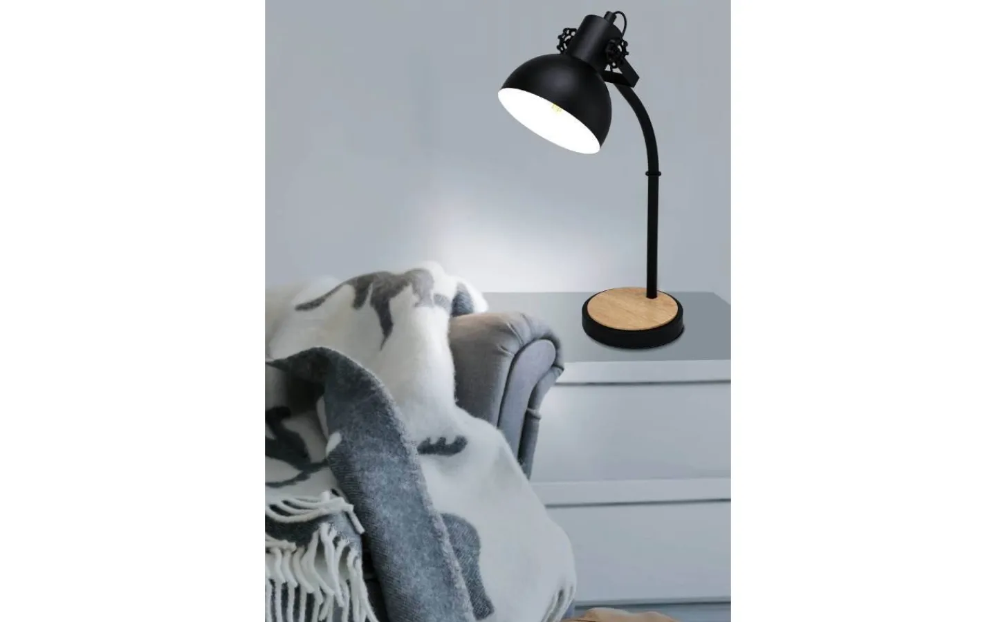 Skrivbordslampor-Eglo Lubenham Bordslampa 57cm Svart/Brun