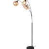 Golvlampor|Golvläslampor < Trio Lighting Lumina Golvlampa 3-delad E14 matt svart/bärnsten