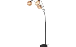 Golvlampor|Golvläslampor < Trio Lighting Lumina Golvlampa 3-delad E14 matt svart/bärnsten