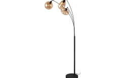 Golvlampor|Golvläslampor < Trio Lighting Lumina Golvlampa 3-delad E14 matt svart/bärnsten