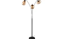 Golvlampor|Golvläslampor < Trio Lighting Lumina Golvlampa 3-delad E14 matt svart/bärnsten