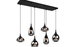 Avlånga Taklampor-Trio Lighting Lumina Takpendel 6-delad E14 mattsvart