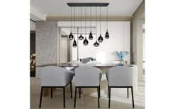 Avlånga Taklampor < Trio Lighting Lumina Takpendel 8-delad E14 mattsvart