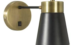Läslampor-PR Home Luna Vägglampa 13cm Svart/Antikmässing