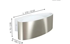 Lampetter-Eglo Maccacari Vägglampa LED 3000K 10W Nickel