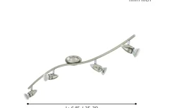 Avlånga Takspotlights|Takspot Med Minst 4 Lampor < Eglo Magnum Takspotlight 65cm GU10 LED 3000K 4x2,8W Nickel