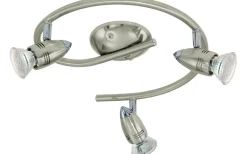 Runda Takspotlights|Takspot Med 3 Lampor < Eglo Magnum Takspotlight 26cm GU10 LED 3000K 3x2,8W Nickel
