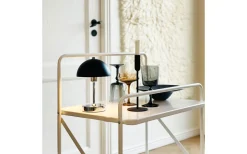 Uppladdningsbara Lampor Inomhus|Bordslampor-Dyberg Larsen Malmø Uppladdningsbar Bordslampa 23cm LED 3000K 1W Svart/Krom