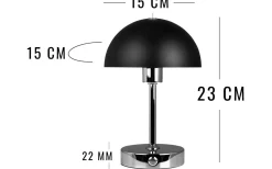 Uppladdningsbara Lampor Inomhus|Bordslampor-Dyberg Larsen Malmø Uppladdningsbar Bordslampa 23cm LED 3000K 1W Svart/Krom
