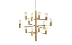 Vardagsrum|Kök & Matplats < Herstal Manola Takkrona 60cm LED 12x2,5W Satinmässing