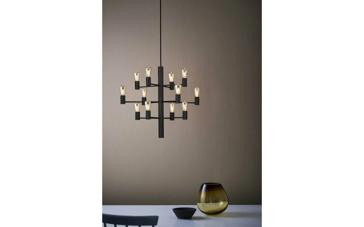 Vardagsrum|Kök & Matplats-Herstal Manola Takkrona 60cm LED 12x2,5W Svart