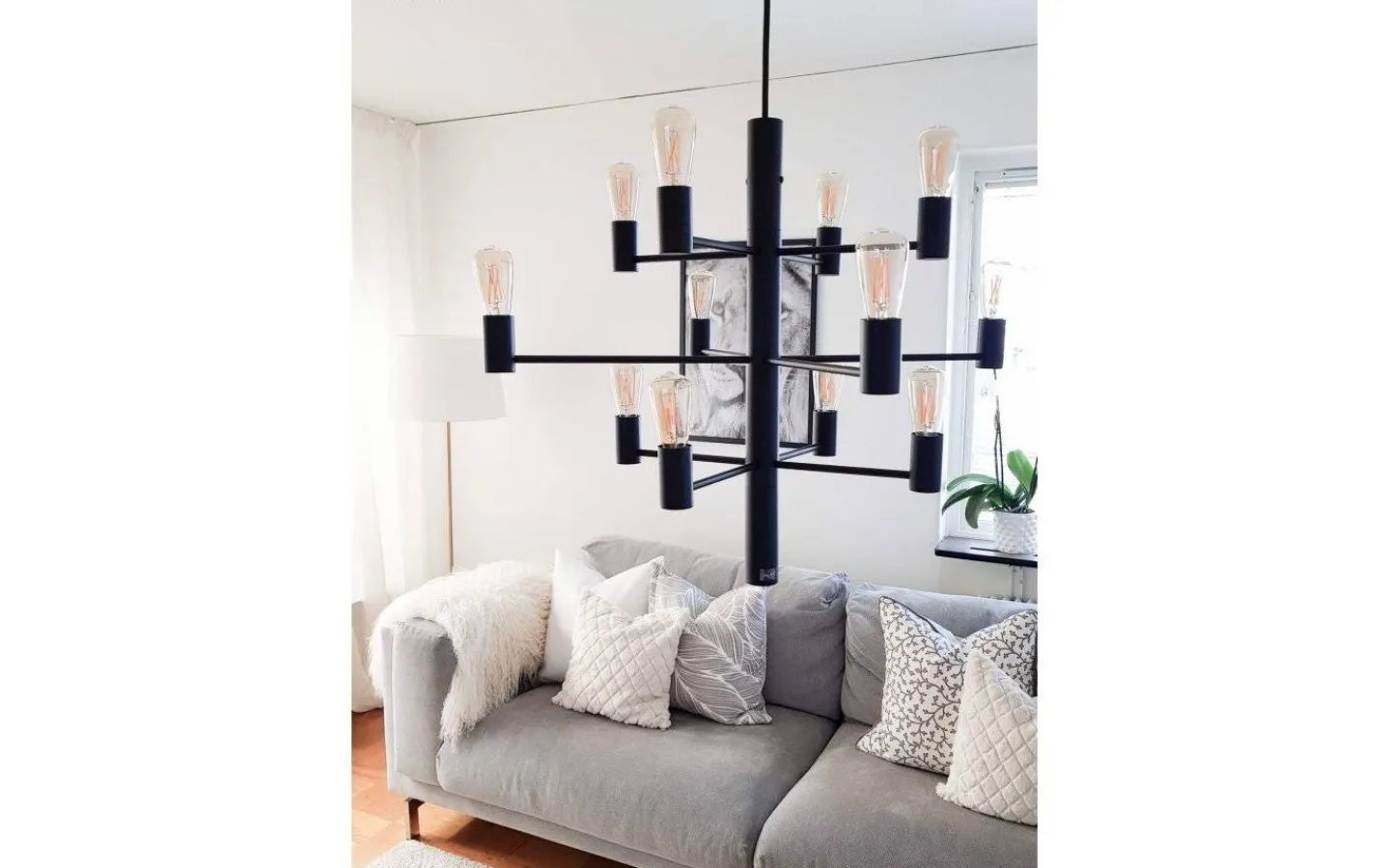 Vardagsrum|Kök & Matplats-Herstal Manola Takkrona 60cm LED 12x2,5W Svart