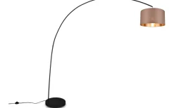 Golvlampor|Golvläslampor-Trio Lighting Mansur Golvlampa E27 matt svart/grå