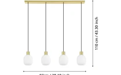 Avlånga Taklampor < Eglo Manzanares Taklampa 97cm Borstad Mässing