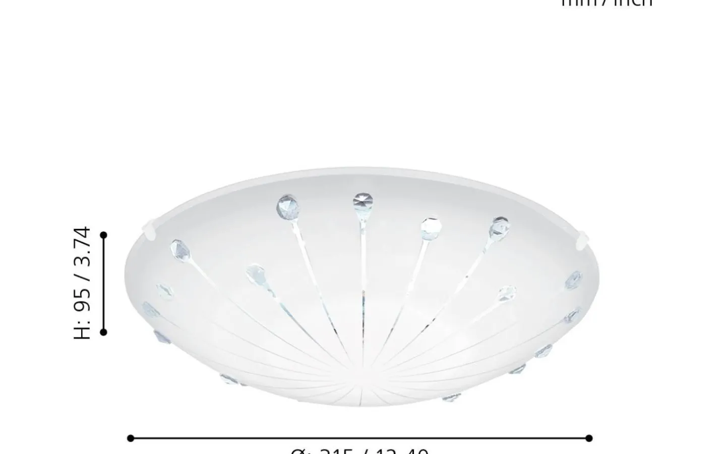 Plafonder < Eglo Margitta Plafond 31,5cm LED 3000K 11W Vit/Kristall