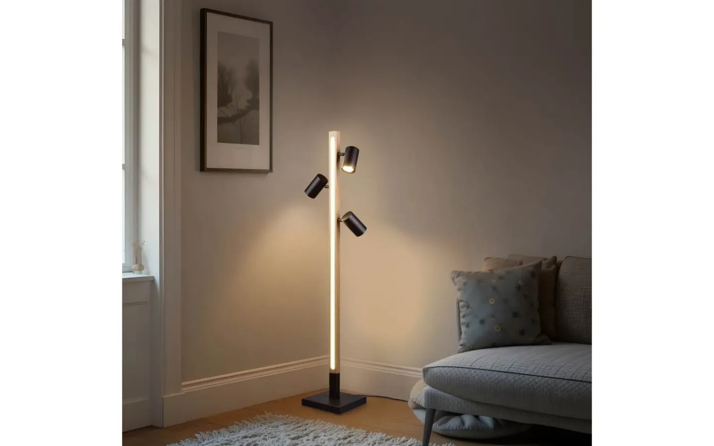 Golvlampor|Golvläslampor < Trio Lighting Marley Golvlampa LED + 3xGU10 mattsvart