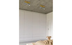 Takspot Med 2 Lampor < Trio Lighting Marley Spotlight 2-delad GU10 borstad stål/trä