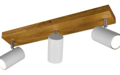 Avlånga Takspotlights|Takspot Med 3 Lampor < Trio Lighting Marley Spotlight 3-delad GU10 matt vit/trä
