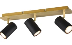 Avlånga Takspotlights|Takspot Med 3 Lampor-Trio Lighting Marley Spotlight 3-delad GU10 svart/guld