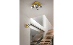 Läslampor < Trio Lighting Marley Spotlight GU10 borstat stål/trä