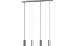 Avlånga Taklampor-Trio Lighting Marley Takpendel 4-delat 75cm GU10 borstat stål