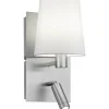 Läslampor < Trio Lighting Marriot Vägglampa E27 + LED borstat stål/vit