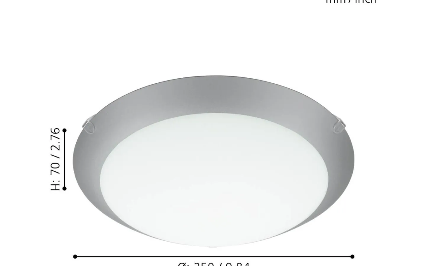 Plafonder-Eglo Mars Plafond 25cm Silver/Vit