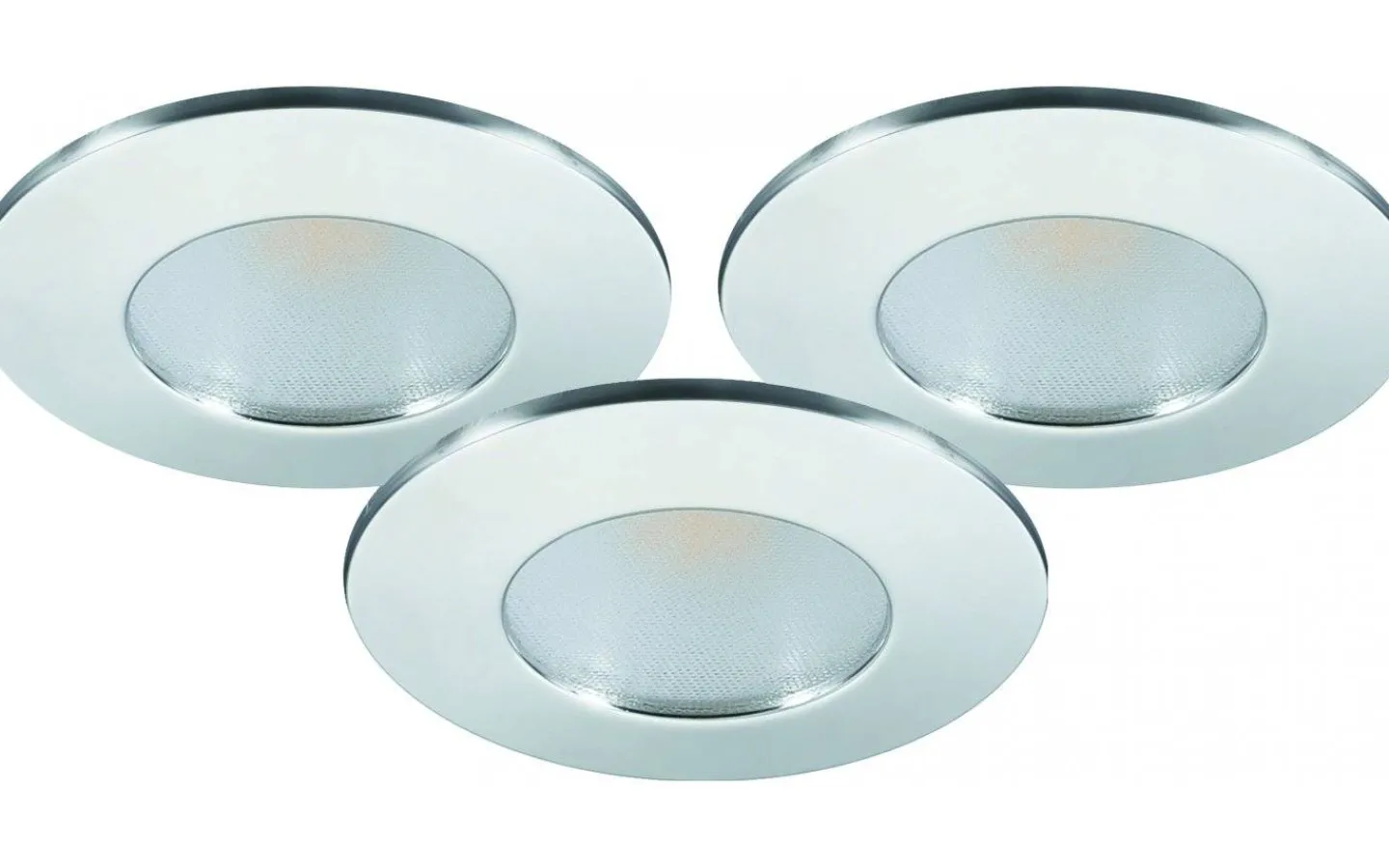 Downlights, Spotlight|230V Led Spotlights-Malmbergs MD-231 Downlight 3000K 3x5W, Krom 230V IP44, 3-Pack