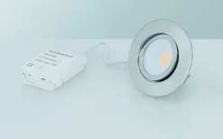 Downlights, Spotlight|230V Led Spotlights-Malmbergs MD-230 Downlight 3000K 3x5W Krom 230V IP44 3-Pack
