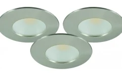 Downlights, Spotlight|230V Led Spotlights < Malmbergs MD-231 Downlight 3000K 3x5W Satin 230V IP44 3-Pack