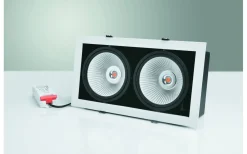 Downlights, Spotlight|230V Led Spotlights < Malmbergs MD-251 Downlight 3000K 2x10W Vit/Svart 230V IP21