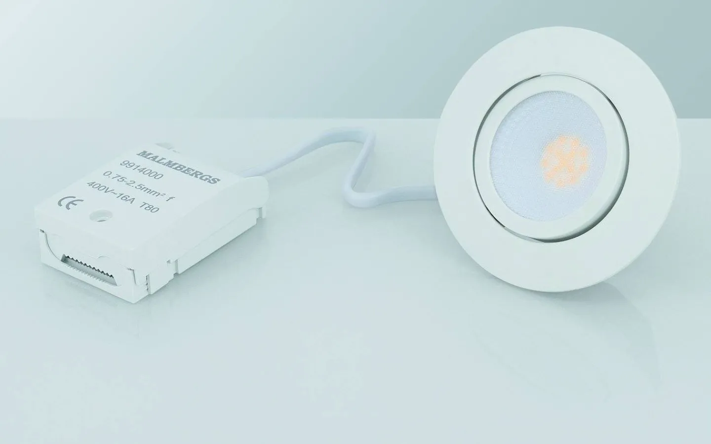 Downlights, Spotlight|230V Led Spotlights-Malmbergs MD-230 Downlight 3000K 3x5W Vit 230V IP44 3-Pack