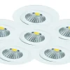 Downlights, Spotlight|230V Led Spotlights-Malmbergs MD-360 LED-downlightset, 6x6W, 2700K, IP44