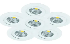 Downlights, Spotlight|230V Led Spotlights-Malmbergs MD-360 LED-downlightset, 6x6W, 2700K, IP44