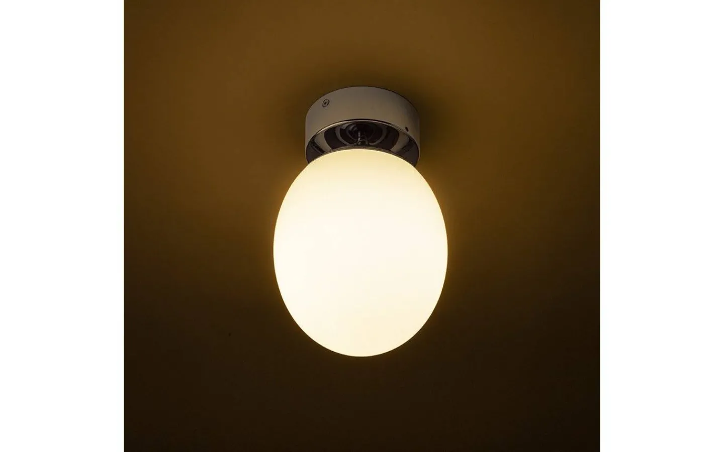 Badrumslampor Tak < Rendl Meringue Plafond 16cm Opal/Krom IP44