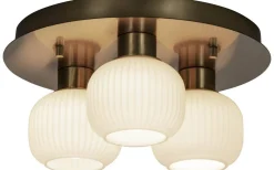 Badrum|Badrumslampor Tak-Aneta Messina Plafond 28cm Matt Mässing/Opal IP44