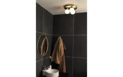 Badrum|Badrumslampor Tak-Aneta Messina Plafond 28cm Matt Mässing/Opal IP44