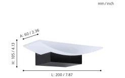 Lampetter < Eglo Metrass Vägglampa LED 3000K 5,6W Svart
