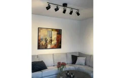 Avlånga Takspotlights|Takspot Med Minst 4 Lampor-Aneta Metz Takspotlight 99cm 5L Svart/Matt Mässing