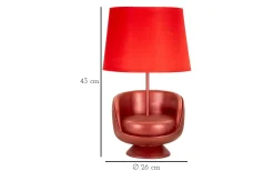 Bordslampor < Mauro Ferretti Midcentury Bordslampa 43cm Röd