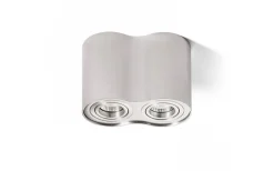 Takspot Med 2 Lampor-Rendl Milano II Takspotlight 18cm Borstad Aluminium