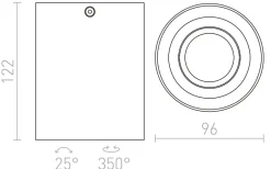 Takspot Med 1 Lampa < Rendl Milano I Takspotlight 9,5cm Svart/Aluminium