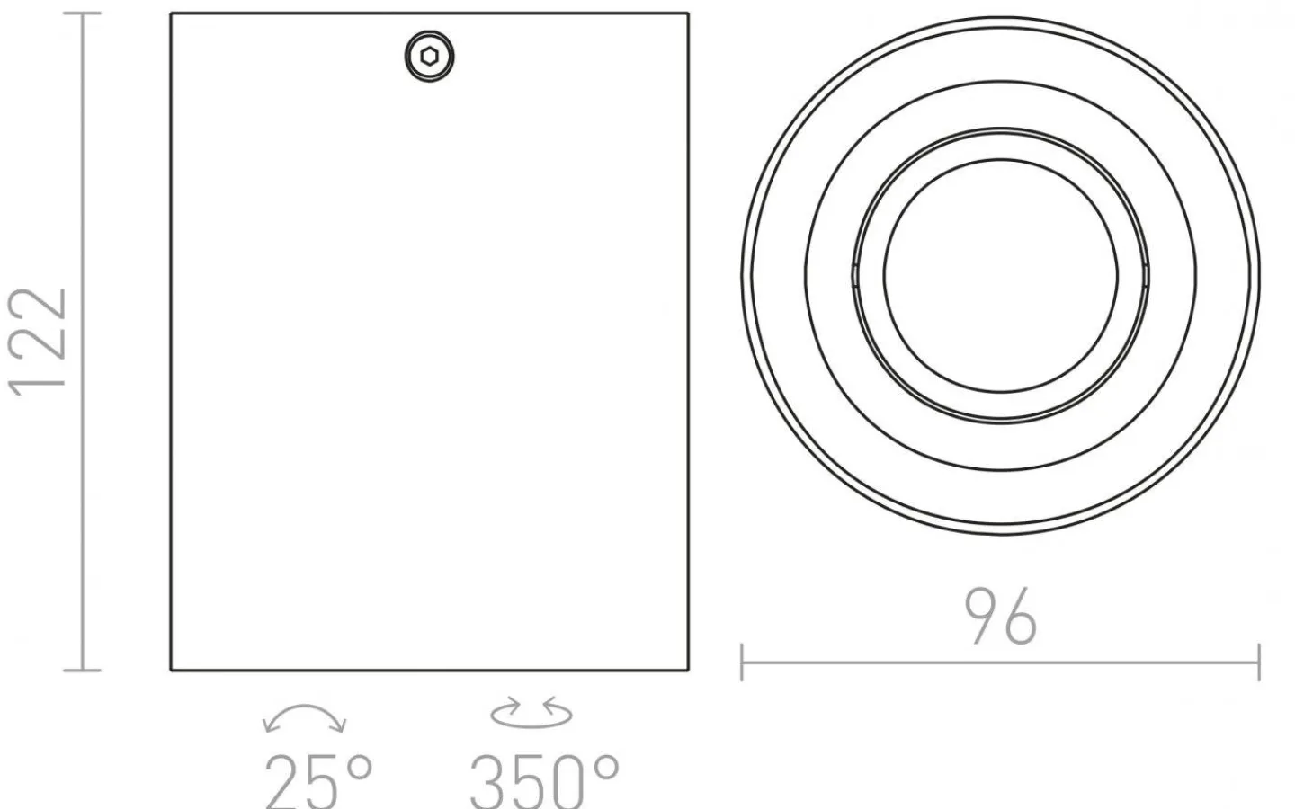 Takspot Med 1 Lampa < Rendl Milano I Takspotlight 9,5cm Svart/Aluminium