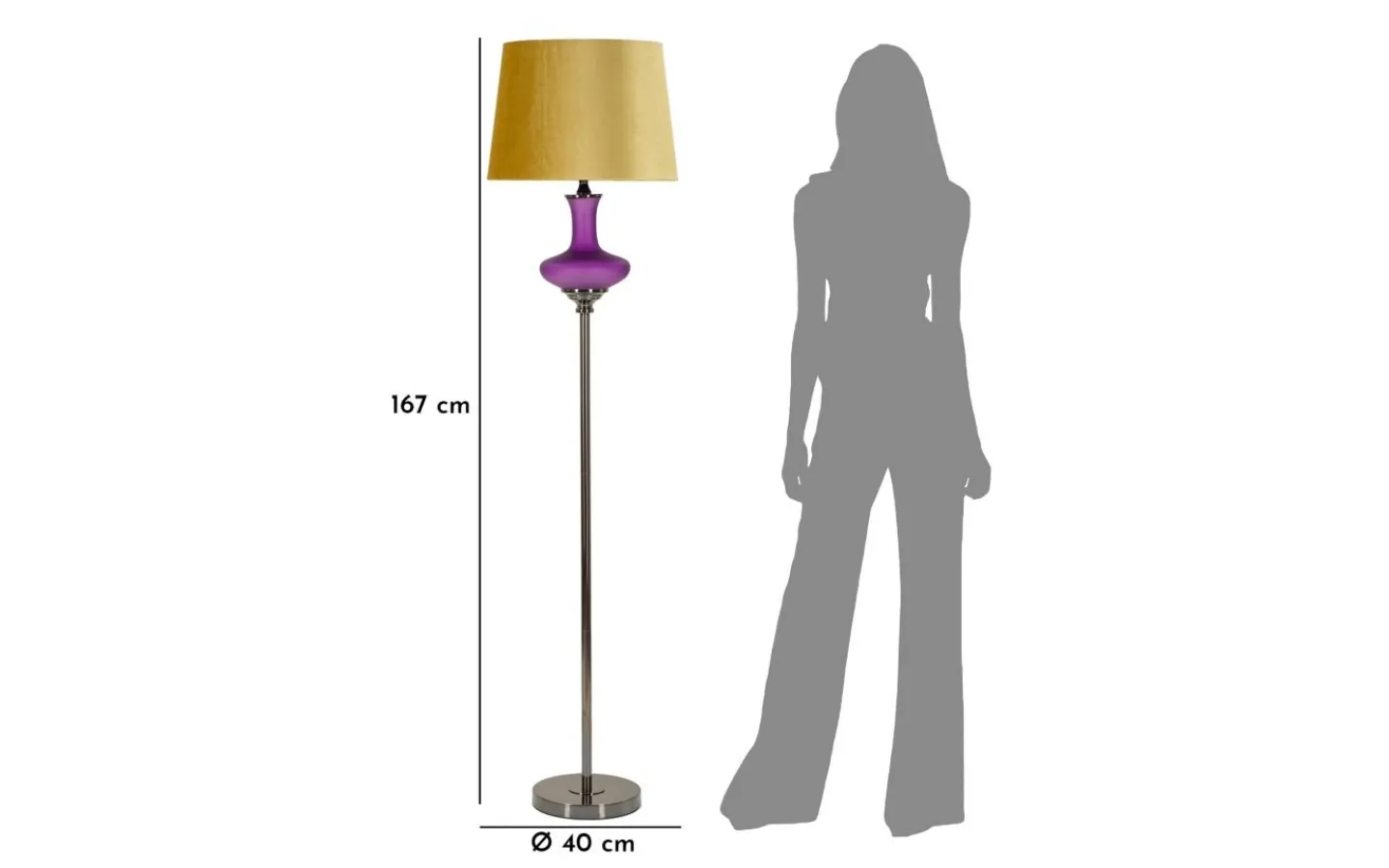 Golvlampor < Mauro Ferretti Milva Golvlampa 167cm Lila