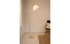 Golvlampor-Markslojd Mira Golvlampa 145cm Borstad Mässing/Vit