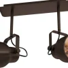 Takspot Med 2 Lampor-Eglo Mitchley Takspotlight 47cm 2L Mörk Brons