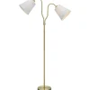 Vardagsrum|Golvläslampor-Markslojd Modena Golvlampa 152cm 2L Mässing/Vit