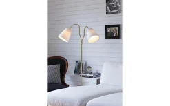 Vardagsrum|Golvläslampor-Markslojd Modena Golvlampa 152cm 2L Mässing/Vit